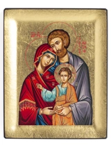 Icône Sainte Famille sérigraphiée, finie à la main - Partant