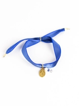 Bracelet velours bleu médaille miraculeuse - Caroline Les petits philosophes
