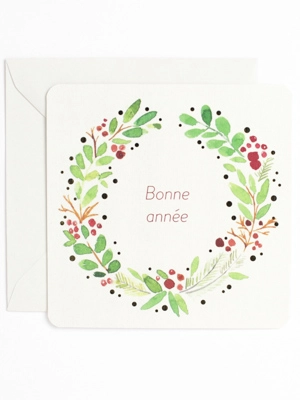 Carte simple carrée bouts ronds « Bonne année » - FLOW BY PAULINE Flow by Pauline