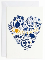 Carte simple « Confiance » bleu - Caladia CALADIA