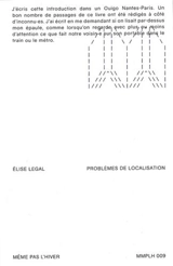 Problèmes de localisation - Elise Legal