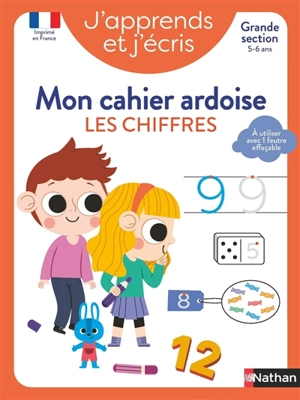 J'apprends et j'écris : mon cahier ardoise : les chiffres, grande section, 5-6 ans - Mathilde Marin