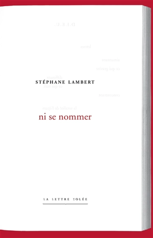 Ni se nommer - Stéphane Lambert