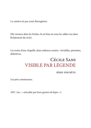 Visible par légende - Cécile Sans