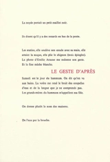 Le geste d'après - Cécile Sans