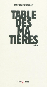 Table des matières. avec Ce qui est en train de se dire. & Le territoire - Martine Wijckaert