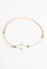 Bracelet cordon pêche croix nacre - Caroline Les petits philosophes