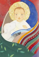 Carte postale Enfant Jésus et agneau - wadoo wadoo