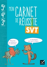 Mon carnet de réussite SVT 5e, 4e, 3e : 2024 - Aline Filhon