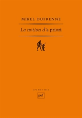 La notion d'a priori - Mikel Dufrenne