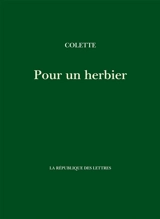 Pour un herbier - Colette