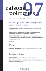 Raisons politiques, n° 97. Théorie politique et sociologie des mouvements sociaux