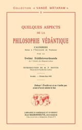 Quelques aspects de la philosophie védântique : causeries faites à l'université de Toulouse - Siddheswarananda