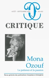 Critique, n° 831-832. Mona Ozouf : la patience et la passion