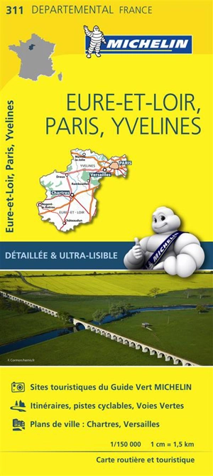 CARTE DEPARTEMENTALE EURE-ET-LOIR, PARIS, YVELINES - Collectif