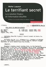 Le terrifiant secret : la solution finale et l'information étouffée - Walter Laqueur