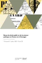Revue du droit public et de la science politique en France et à l'étranger - Gaston Jèze