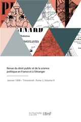 Revue du droit public et de la science politique en France et à l'étranger - Gaston Jèze