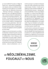 Le néolibéralisme, Foucault et nous - Serge Audier