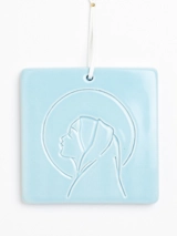 Cadre Vierge Marie céramique bleu cyan - Creatini Creatini