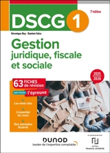 DSCG 1, gestion juridique, fiscale et sociale : 63 fiches de révision pour réussir l'épreuve : 2525-2026 - Véronique Roy