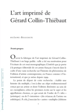 L'art imprimé de Gérard Collin-Thiébaut - Océane Delleaux