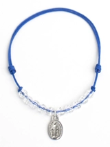 Bracelet dizainier bleu royal avec médaille miraculeuse - Caroline Les petits philosophes