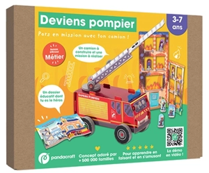 Deviens pompier : Kit Pandacraft 3-7 ans : Deviens pompier pour sauver un immeuble des flammes !