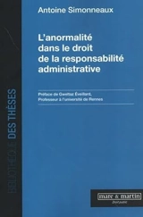 L'anormalité dans le droit de la responsabilité administrative - Antoine Simmoneaux