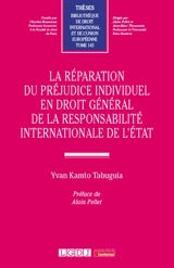 La réparation du préjudice individuel en droit général de la responsabilité internationale de l'Etat - Yvan Kamto Tabuguia