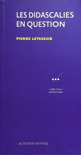 Les didascalies en question - Pierre Letessier