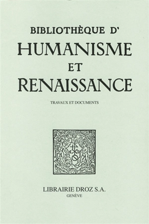 Bibliothèque d'humanisme et Renaissance, n° 87-1