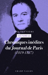 Chroniques inédites du Journal de Paris (1819-1827) - Stendhal