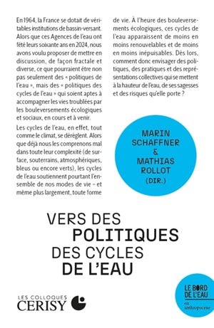 Vers des politiques des cycles de l'eau - Centre culturel international (Cerisy-la-Salle, Manche). Colloque (2024)