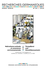 Recherches germaniques, hors série, n° 20. Maltraitance animale et conscience environnementale. Tierquälerei und Umweltbewusstsein