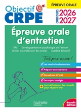 Epreuve orale d'entretien : EPS, développement et psychologie de l'enfant, métier de professeur des écoles, système éducatif : concours 2026 et 2027