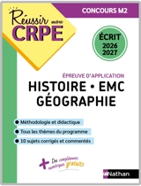 Histoire, EMC, géographie : épreuve d'application, concours M2 : écrit 2026-2027 - Séverine Fix