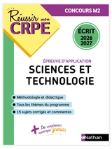 Sciences et technologie : épreuve d'application, CRPE concours M2 : écrit 2026-2027 - Franck Douët