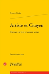 Artiste et citoyen : oeuvres en vers et autres textes - Etienne Carjat