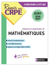 Mathématiques, épreuve d'admissibilité : concours L3 et M2 : écrit 2026-2027 - Daniel Motteau