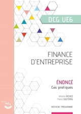 Finance d'entreprise, DCG UE6 : énoncé, cas pratiques (2025-2026) - Frédéric Chappuy