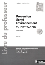 Prévention, santé, environnement, 2de, 1re, terminale bac pro : tome unique : livre du professeur - Jérôme Boutin
