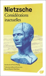Considérations inactuelles - Friedrich Nietzsche
