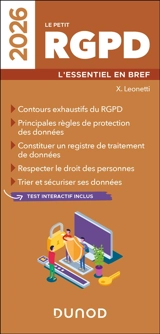 Le petit RGPD 2026 : l'essentiel en bref - Xavier Leonetti