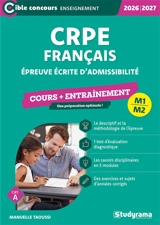 CRPE français, épreuve écrite d'admissibilité : cours + entraînement, 2026-2027 : M1, M2, cat. A - Manuelle Taoussi