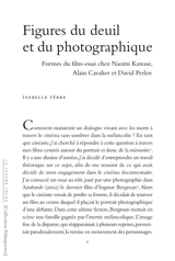 Figures du deuil et du photographique : formes du film-essai chez Naomi Kawase, Alain Cavalier et David Perlov - Isabelle Rèbre