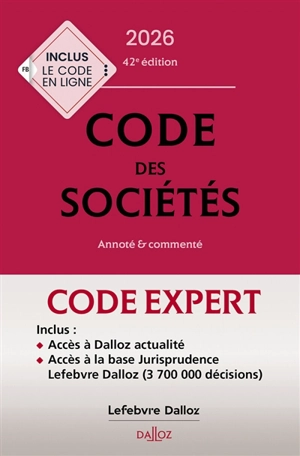 Code des sociétés 2026 : annoté & commenté