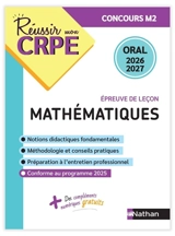 Mathématiques, épreuve de leçon : oral 2026-2027 : concours M2 - Daniel Motteau