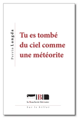 Tu es tombé du ciel comme une météorite - Perrin Langda