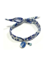 Bracelet ruban tissu liberty Médaille Miraculeuse - Caroline Les petits philosophes